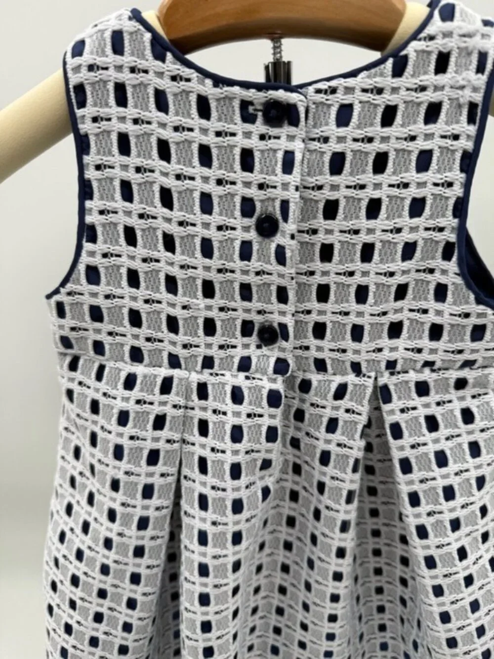 Marmellata Baby Girl Dress 12M Navy White Lace Overlay Sleeveless Spring Party